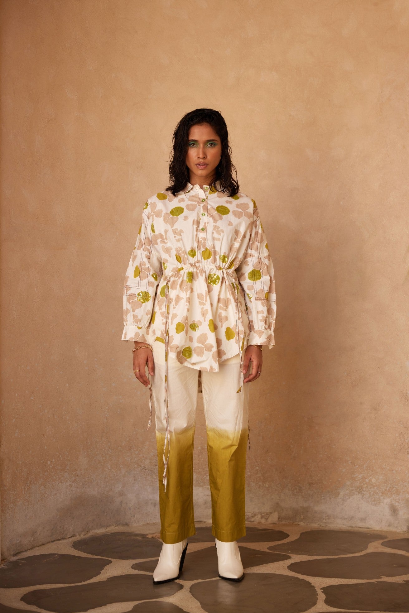 Pause Embroided Shirt Dress Set