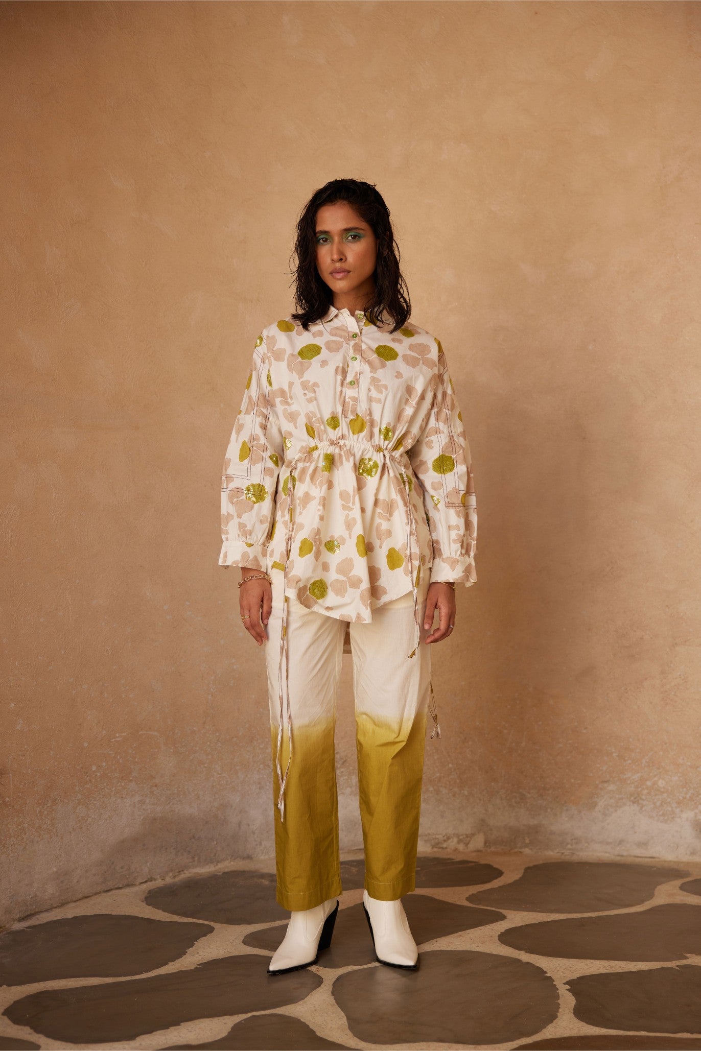 Pause Embroided Shirt Dress Set