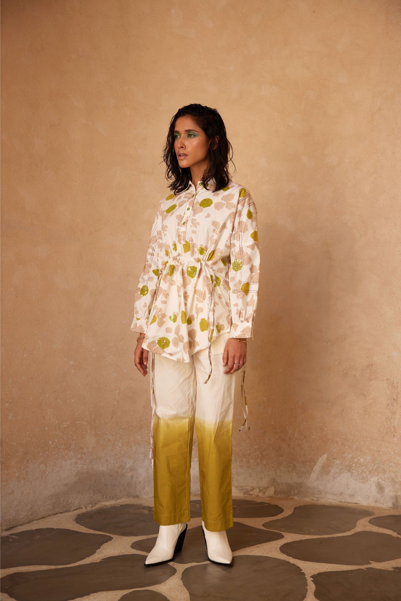 Pause Embroided Shirt Dress Set