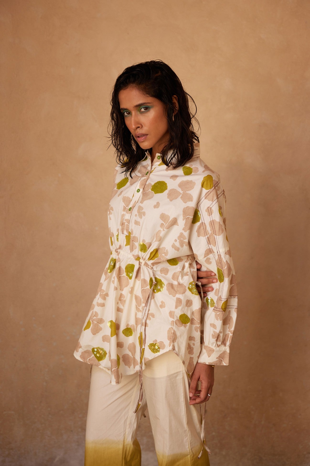 Pause Embroided Shirt Dress Set