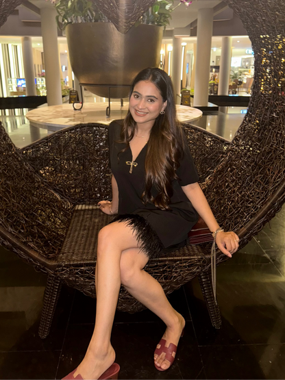 Box pleat bow dress